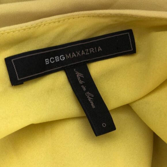 BCBGMAXAZRIA Mina Dark Lime One Shoulder Mini Dress - Picture 4 of 15